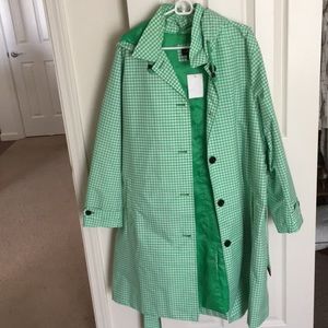 Green rain coat